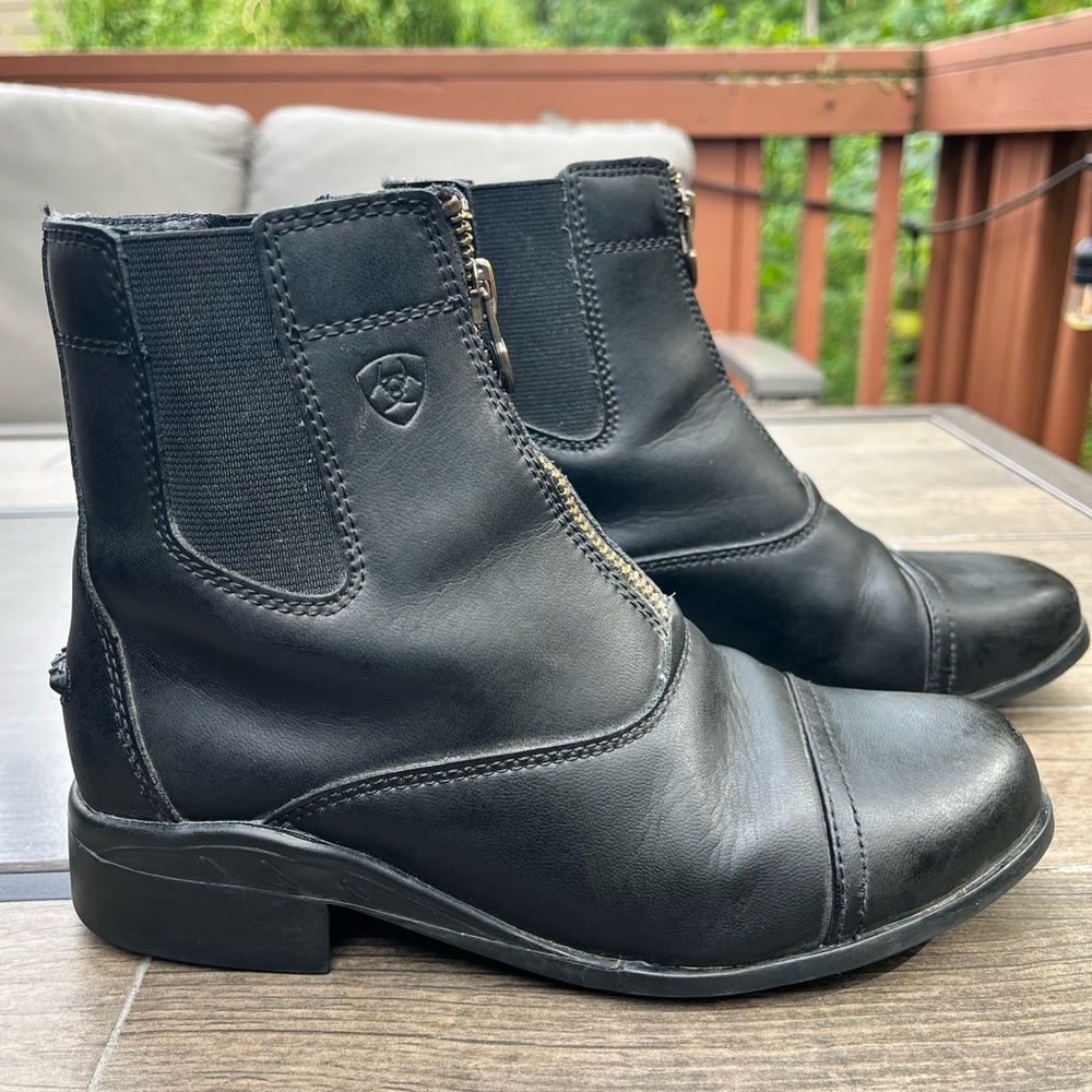 Ariat Black Leather Horse Riding Boots Scout Zip Paddock